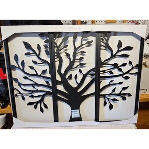 Black Metal Tree Artwork For Wall 32x25"